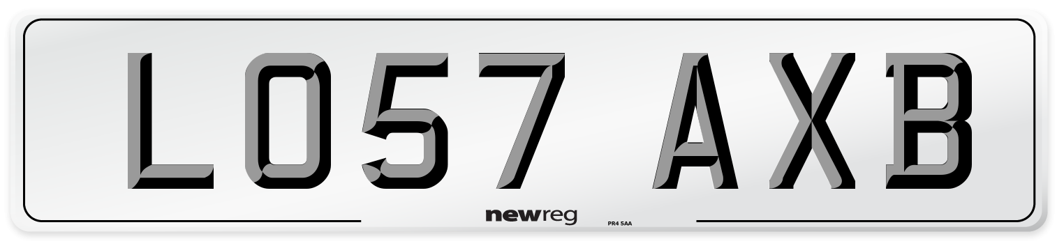 LO57 AXB Number Plate from New Reg